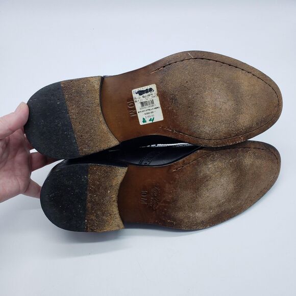 Barneys New York Shoes Men US 10 Black Wingtip Brogue Oxford Made Italy Lace Up - Picture 8 of 12